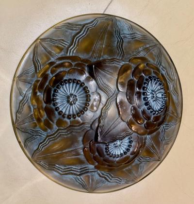 Pierre DAvesn P DAvesn Art Deco Glass Bowl France 1930s