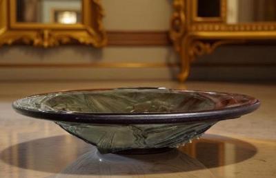 Pierre DAvesn P DAvesn Art Deco Glass Bowl France 1930s