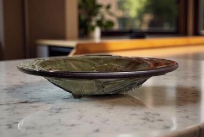 Pierre DAvesn P DAvesn Art Deco Glass Bowl France 1930s