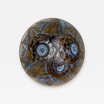 Pierre DAvesn P DAvesn Art Deco Glass Bowl France 1930s