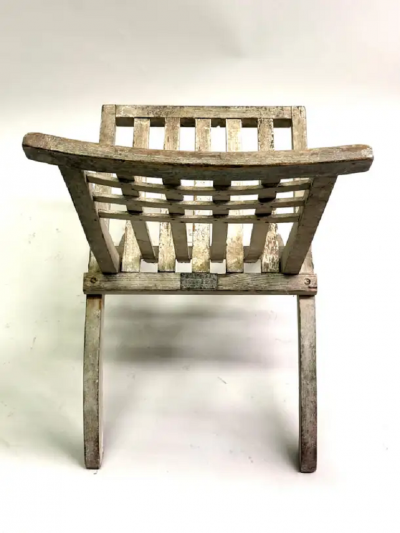 Pierre Dariel Early French Mid Century Modern Folding Lounge Chair by Robert Mallet Stevens