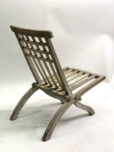 Pierre Dariel Early French Mid Century Modern Folding Lounge Chair by Robert Mallet Stevens