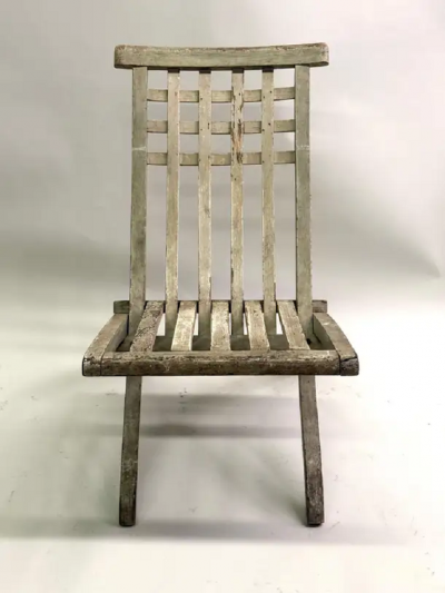 Pierre Dariel Early French Mid Century Modern Folding Lounge Chair by Robert Mallet Stevens