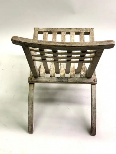 Pierre Dariel Early French Mid Century Modern Folding Lounge Chair by Robert Mallet Stevens