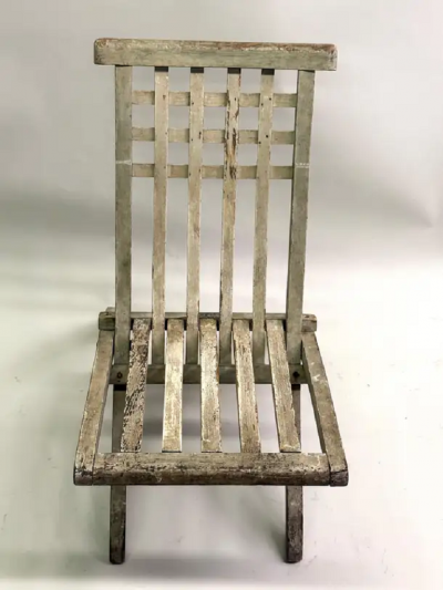 Pierre Dariel Early French Mid Century Modern Folding Lounge Chair by Robert Mallet Stevens