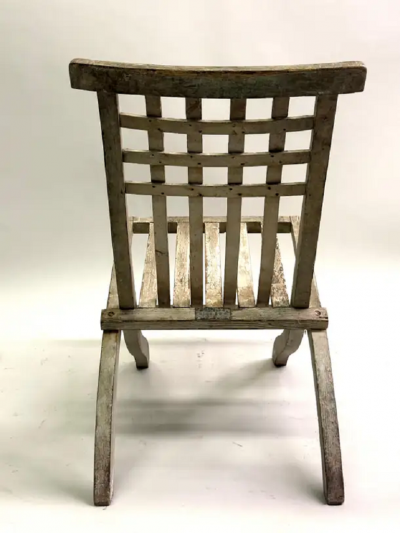 Pierre Dariel Early French Mid Century Modern Folding Lounge Chair by Robert Mallet Stevens