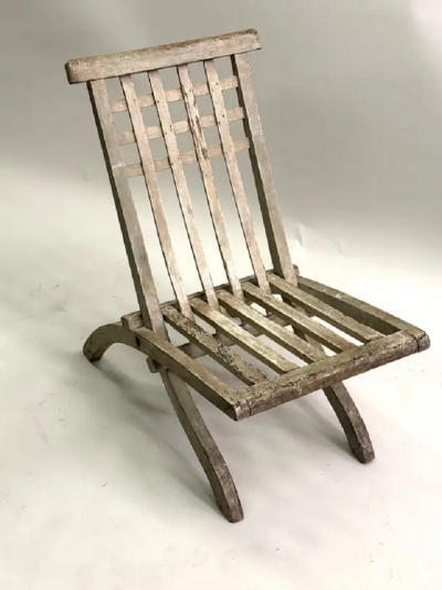 Pierre Dariel Early French Mid Century Modern Folding Lounge Chair by Robert Mallet Stevens