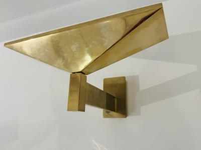 Pierre Disderot Pair of Pierre Disderot Verre Lumiere French 1980s Gold Wall Lamps