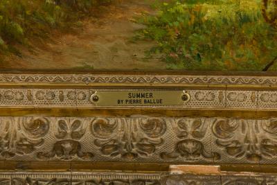 Pierre Ernest Ballue French 19 20th Century oil on canvas of a summer landscape by Pierre Ernest Ba