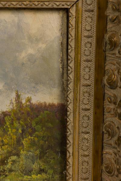 Pierre Ernest Ballue French 19 20th Century oil on canvas of a summer landscape by Pierre Ernest Ba