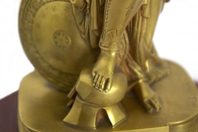 Pierre Eug ne Emile H bert Thetis Bronze Sculpture Mantel Clock Pierre Emile H bert Georges Servant