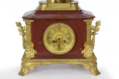 Pierre Eug ne Emile H bert Thetis Bronze Sculpture Mantel Clock Pierre Emile H bert Georges Servant