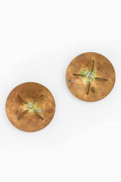 Pierre Forsell Pair of Pierre Forssell Candlesticks in Brass by Skultuna 1950s