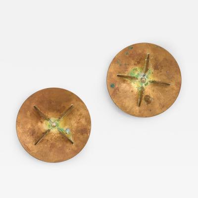 Pierre Forsell Pair of Pierre Forssell Candlesticks in Brass by Skultuna 1950s