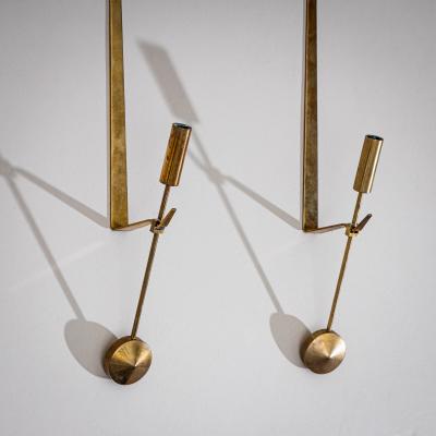 Pierre Forssell Set of Four Brass Wall Candle Holders Mod 607 by Pierre Forssell for Skultuna