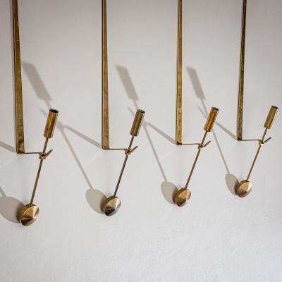 Pierre Forssell Set of Four Brass Wall Candle Holders Mod 607 by Pierre Forssell for Skultuna