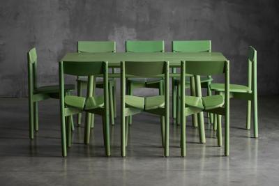 Pierre Gautier Delaye Green Coffee Bean Dining Chairs by Pierre Gautier Delaye France 1965