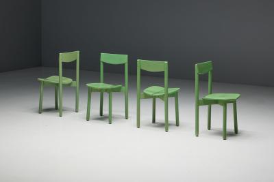 Pierre Gautier Delaye Green Coffee Bean Dining Chairs by Pierre Gautier Delaye France 1965