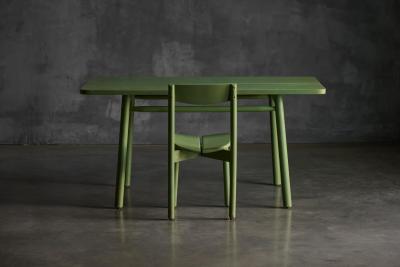 Pierre Gautier Delaye Green Coffee Bean Dining Chairs by Pierre Gautier Delaye France 1965