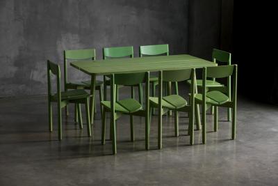 Pierre Gautier Delaye Green Coffee Bean Dining Chairs by Pierre Gautier Delaye France 1965