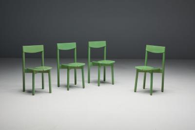 Pierre Gautier Delaye Green Coffee Bean Dining Chairs by Pierre Gautier Delaye France 1965