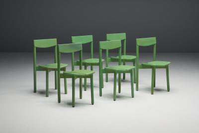 Pierre Gautier Delaye Green Coffee Bean Dining Chairs by Pierre Gautier Delaye France 1965