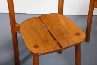 Pierre Gautier Delaye Oak Dining Chairs by Pierre Gautier Delaye France c 1950s