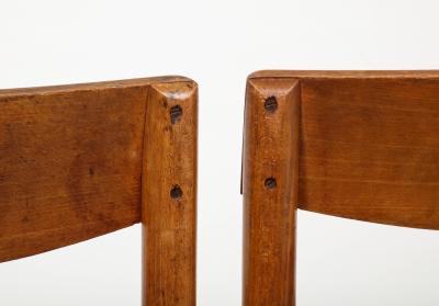 Pierre Gautier Delaye Oak Dining Chairs by Pierre Gautier Delaye France c 1950s