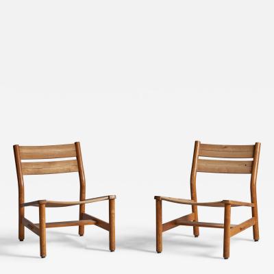 Pierre Gautier Delaye Slipper Chairs in Oak France 1950s