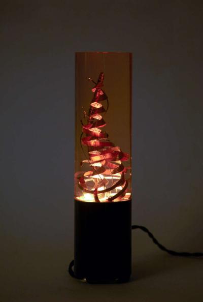 Pierre Giraudon Lamp with inclusion by Pierre Giraudon