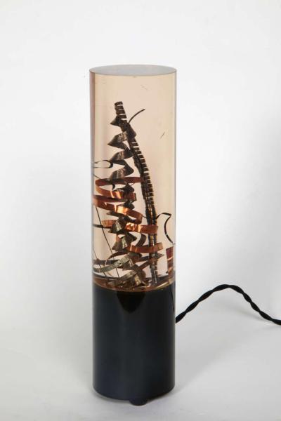Pierre Giraudon Lamp with inclusion by Pierre Giraudon