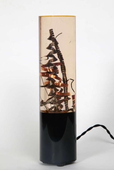 Pierre Giraudon Lamp with inclusion by Pierre Giraudon