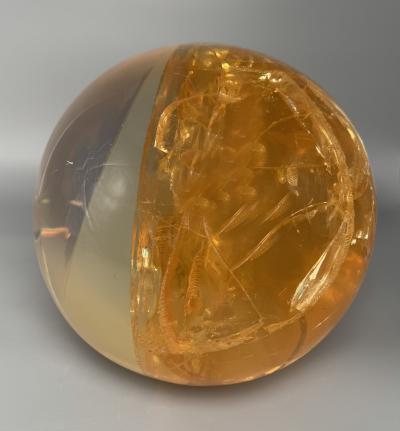 Pierre Giraudon Large sphere in fractal resin by Pierre Giraudon Paris France circa 1970