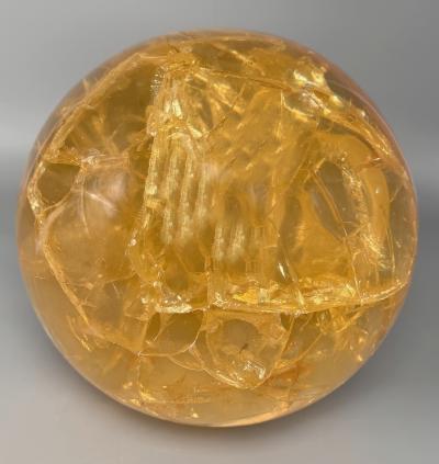 Pierre Giraudon Large sphere in fractal resin by Pierre Giraudon Paris France circa 1970