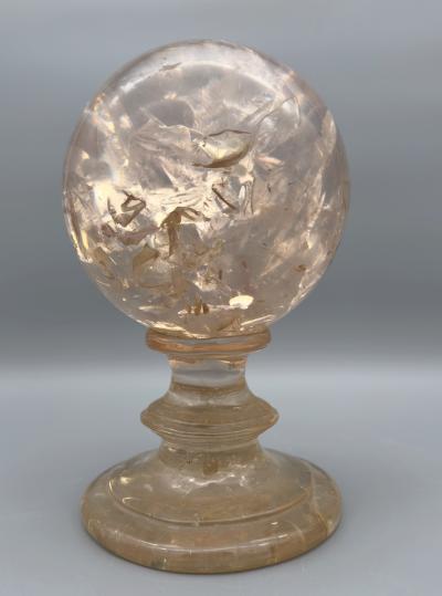 Pierre Giraudon Large sphere on pedestal in fractal resin by Pierre Giraudon France circa 1970