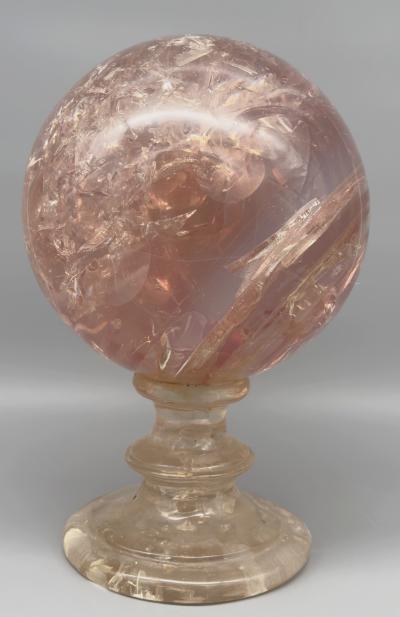 Pierre Giraudon Large sphere on pedestal in fractal resin by Pierre Giraudon France circa 1970