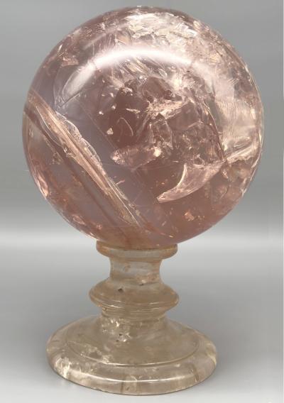 Pierre Giraudon Large sphere on pedestal in fractal resin by Pierre Giraudon France circa 1970