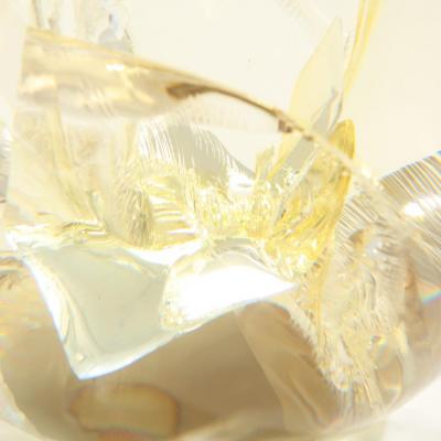 Pierre Giraudon Pierre Giraudon Fractured Resin Sphere Acrylic Sculpture Clear Yellow Gold
