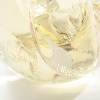 Pierre Giraudon Pierre Giraudon Fractured Resin Sphere Acrylic Sculpture Clear Yellow Gold