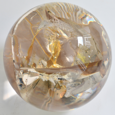 Pierre Giraudon Rare set of six large fractal resin orbs