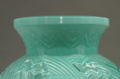 Pierre Girre aka Pierre DAvesn Pierre Davesn Glass Blue Deco Vase