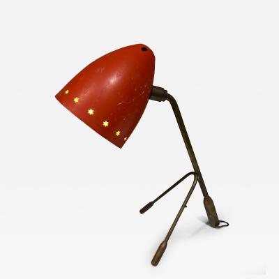 Pierre Guariche 1950s Style of Pierre Guariche Vintage Red Desk Table Lamp from France