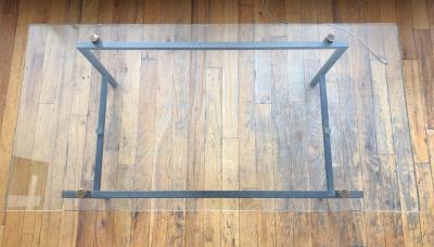 Pierre Guariche French Mid Century Modern Steel and Glass Coffee Table by Pierre Guariche