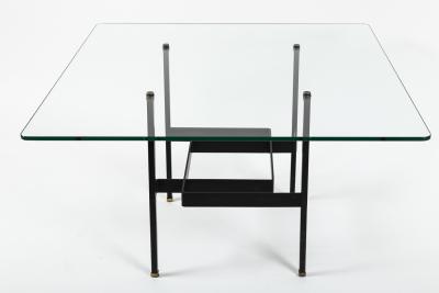 Pierre Guariche French Mid Century Modern Steel and Glass Coffee Table by Pierre Guariche