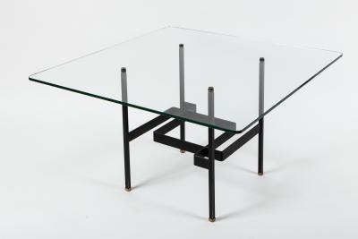 Pierre Guariche French Mid Century Modern Steel and Glass Coffee Table by Pierre Guariche