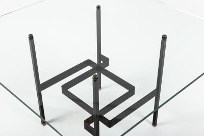 Pierre Guariche French Mid Century Modern Steel and Glass Coffee Table by Pierre Guariche