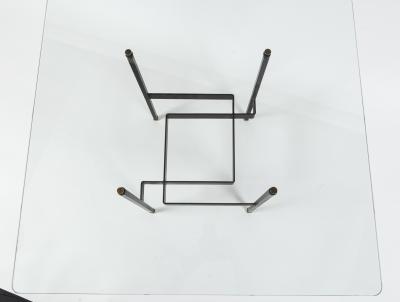 Pierre Guariche French Mid Century Modern Steel and Glass Coffee Table by Pierre Guariche