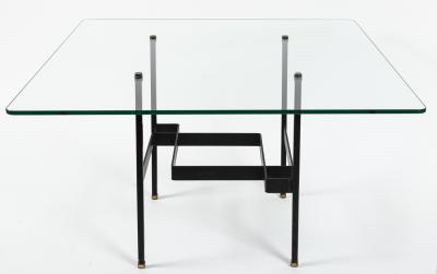 Pierre Guariche French Mid Century Modern Steel and Glass Coffee Table by Pierre Guariche