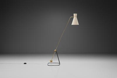 Pierre Guariche Model G2 Brass Floor Lamp by Pierre Guariche for Disderot France 1950s