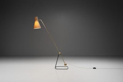 Pierre Guariche Model G2 Brass Floor Lamp by Pierre Guariche for Disderot France 1950s